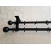 Wrought Iron Metal Double rail curtain voile pole rod with rings and fittings 